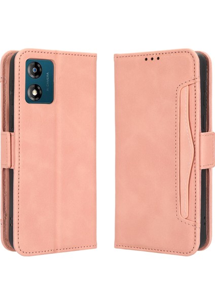 - 1383 Motorola Moto E13 4g Için Darbeye Dayanıklı Kart Tutuculu Telefon Kılıfı - Pembe (Yurt Dışından)