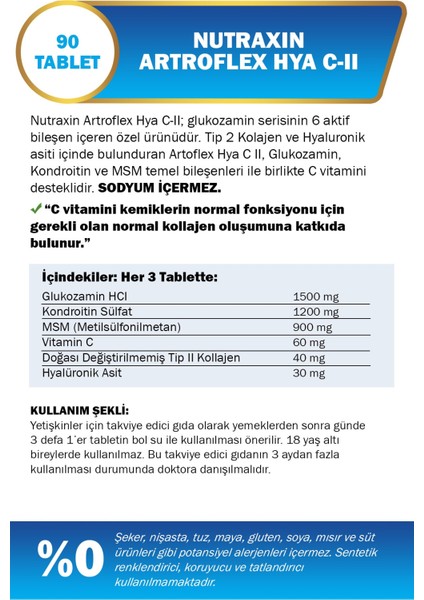 Artroflex - Hya C-Iı Glukozamin 90 Tablet Artroflex Jel Hediye