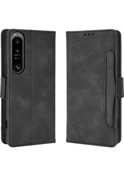 - 1383 Sony Xperia 1 Ⅳ Için Darbeye Dayanıklı Kart Tutuculu Telefon Kılıfı - Siyah (Yurt Dışından)