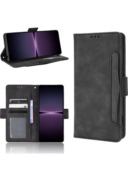 - 1383 Sony Xperia 1 Ⅳ Için Darbeye Dayanıklı Kart Tutuculu Telefon Kılıfı - Siyah (Yurt Dışından) fırsatları