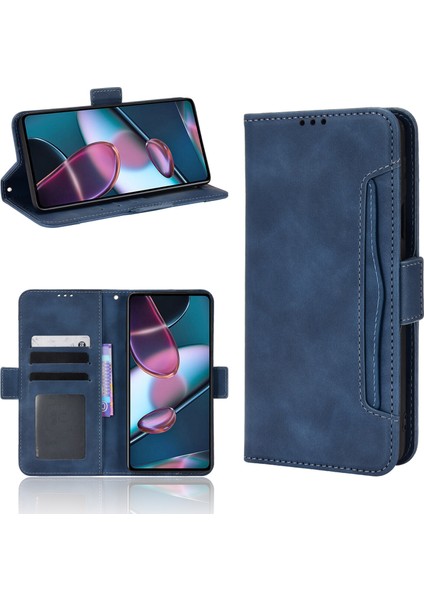 - 1383 Motorola Moto Edge X30 Için Darbeye Dayanıklı Kart Tutuculu Telefon Kılıfı - Mavi (Yurt Dışından) fırsatları