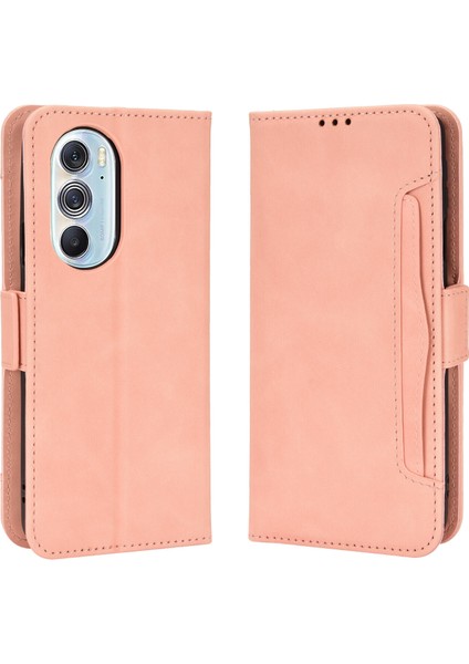 - 1383 Motorola Moto Edge X30 Için Darbeye Dayanıklı Kart Tutuculu Telefon Kılıfı - Pembe (Yurt Dışından)
