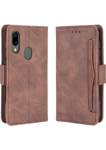 - 1383 Umidigi A3X Için Darbeye Dayanıklı Kart Tutuculu Telefon Kılıfı - Kahverengi (Yurt Dışından)