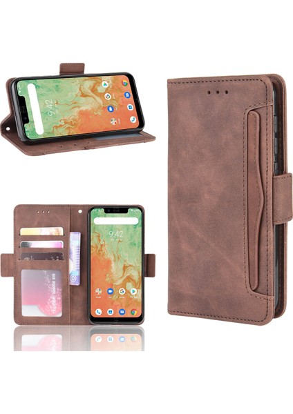 - 1383 Umidigi A3X Için Darbeye Dayanıklı Kart Tutuculu Telefon Kılıfı - Kahverengi (Yurt Dışından) fırsatları