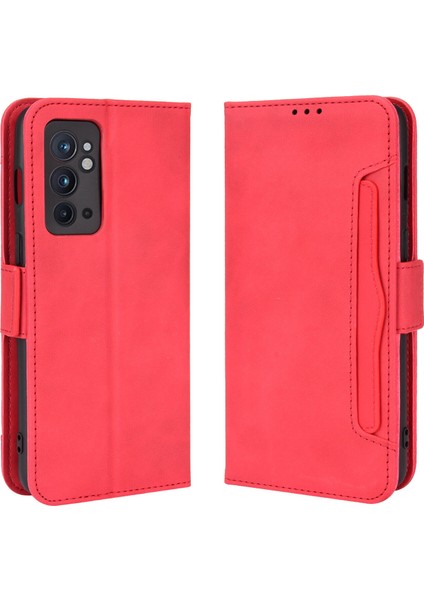 - 1383 Oneplus 9rt Için Darbeye Dayanıklı Kart Tutuculu Telefon Kılıfı - Kırmızı (Yurt Dışından)