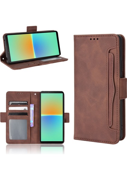 - 1383 Sony Xperia 10 V Için Darbeye Dayanıklı Kart Tutuculu Telefon Kılıfı - Kahverengi (Yurt Dışından) fırsatları