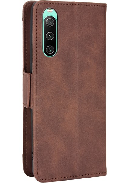 - 1383 Sony Xperia 10 V Için Darbeye Dayanıklı Kart Tutuculu Telefon Kılıfı - Kahverengi (Yurt Dışından) indirimleri