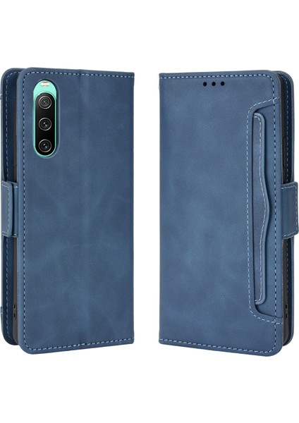 - 1383 Sony Xperia 10 V Için Darbeye Dayanıklı Kart Tutuculu Telefon Kılıfı - Mavi (Yurt Dışından)