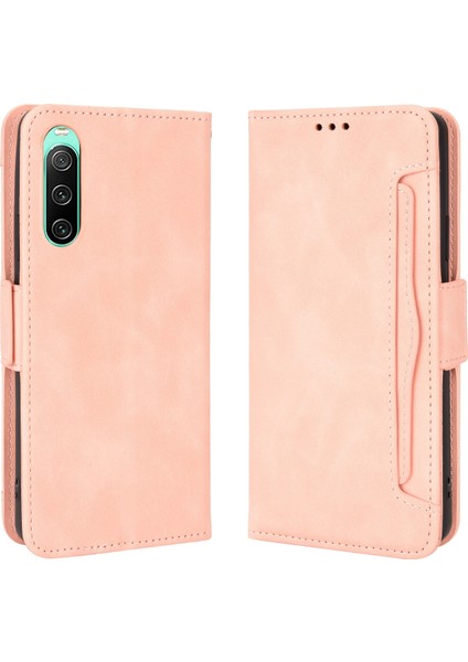 - 1383 Sony Xperia 10 V Için Darbeye Dayanıklı Kart Tutuculu Telefon Kılıfı - Pembe (Yurt Dışından)