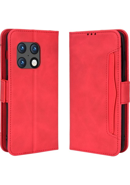 - 1383 Oneplus 10 Pro 5g Için Darbeye Dayanıklı Kart Tutuculu Telefon Kılıfı - Kırmızı (Yurt Dışından)