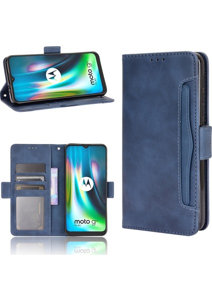 - 1383 Motorola Moto G9 Play/e7 Plus Için Darbeye Dayanıklı Kart Tutuculu Telefon Kılıfı - Mavi (Yurt Dışından) fırsatları