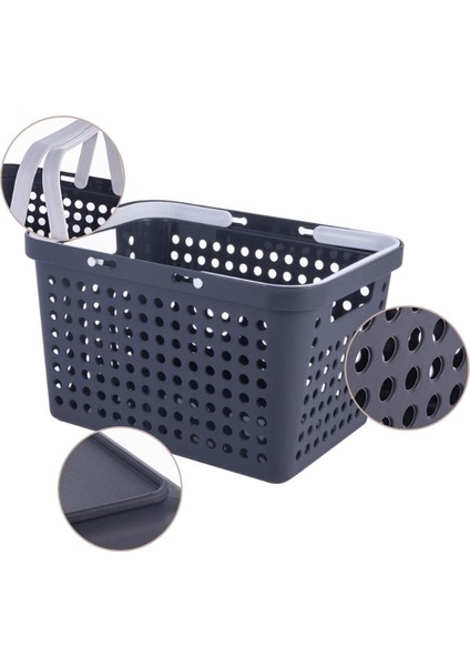 Siyah Plastik Saklama Sepeti Kolları ile Duş Caddy Tote Elbise Sepetleri Banyo Yurt Mutfak Için Taşınabilir Organizatör Kovaları (Yurt Dışından) modelleri