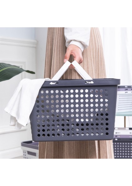 Siyah Plastik Saklama Sepeti Kolları ile Duş Caddy Tote Elbise Sepetleri Banyo Yurt Mutfak Için Taşınabilir Organizatör Kovaları (Yurt Dışından) indirimleri