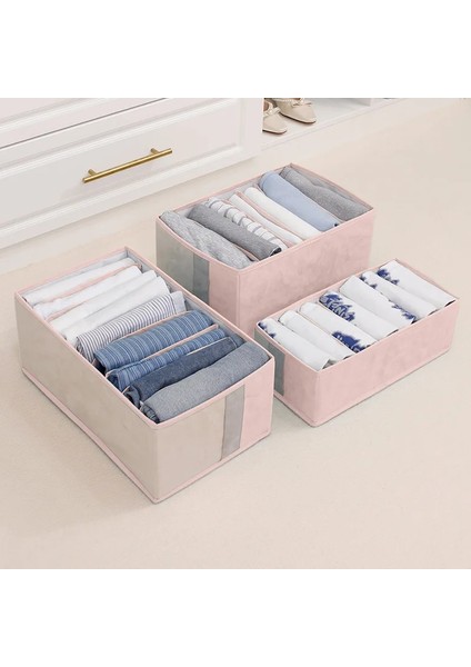 Gösterildiği Gibi L 42X25X17CM Katlanabilir Giysi Organizasyonu Yıkanabilir Istiflenebilir Giysi Organizatörü Saklama Çekmecesi Dolap Organizatörü Gardırop Organizatörleri Kokusuz (Yurt Dışından)