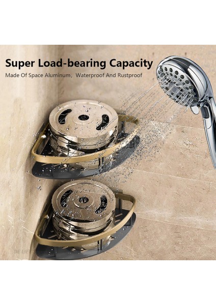 Kalınlaşmak Siyah 2 Adet Banyo Köşe Rafı Sondaj Olmadan Paslanmaz Uzay Alüminyum Duş Depolama Rafı Şampuan Tutucu Banyo Aksesuarları (Yurt Dışından) indirimleri