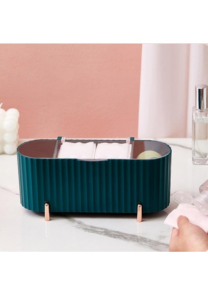 Kapaklı Pembe Kozmetik Organizatör Kozmetik Depolama Organizatör 3 Bölmeli Kare Kutu Kozmetik Aksesuarlarınızı Kolayca Düzenleyin (Yurt Dışından) modelleri