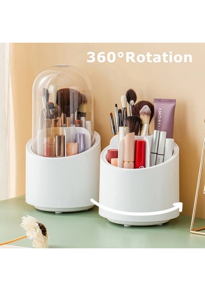 1 Adet Mavi 360° Dönen Makyaj Organizatör Makyaj Fırça Tutucu Kozmetik Saklama Kutusu Ruj Göz Farı Kalem Göz Farı Organizatör (Yurt Dışından) fiyatları