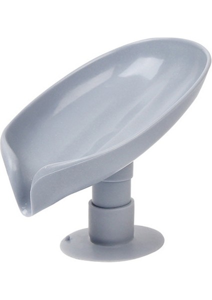 Gri 1 Adet Vantuz Sabunluk Banyo Duş Için Taşınabilir Yaprak Sabunluk Plastik Sünger Tepsi Mutfak Banyo Aksesuarları (Yurt Dışından)