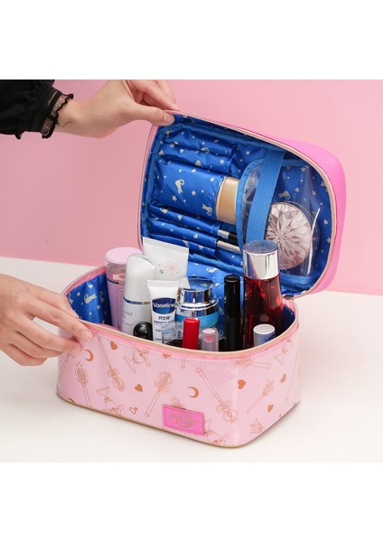 Pu Sailor Moon Yay Tatlı Güzel Kız Mektuplar Kozmetik Saklama Çantası Su Geçirmez Banyo Çantası Kadın Seyahat Tuvalet Yıkama Çantası (Yurt Dışından) modelleri