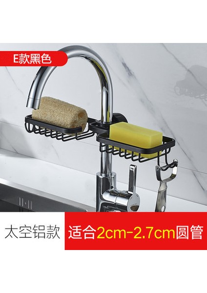 Siyah 5 Banyo Musluk Depolama Rafı 360° Döndürme Duş Sabunluk No Matkap Banyo Organizasyonu Duş Rafları Banyo Aksesuarları (Yurt Dışından)