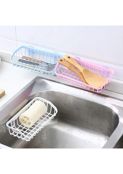 Mavi Mutfak Çift Vantuz Lavabo Raf Çok Fonksiyonlu Bulaşık Sünger Drenaj Raf Banyo Duvar Asılı Enkaz Depolama Rafı (Yurt Dışından) fiyatları