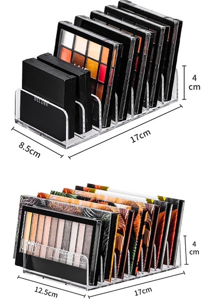 Tr-L 7 Izgaralar Şeffaf Akrilik Oogschaduw Kompakt Organizatör Lade Organisatie Bölücü Make Saklama Kutusu Şeffaf Yuvası Cosmetica Kılıfı (Yurt Dışından)