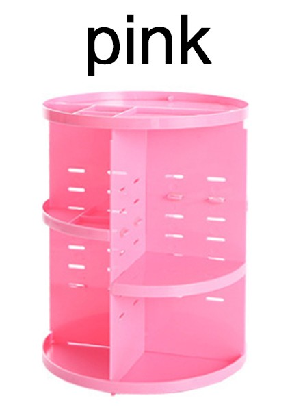 Pembe Tuvalet Masası Saklama Kutusu 360 Derece Rotasyon Cilt Bakım Ürünü Rafı 3 Stil Akrilik Makyaj Organizatör Kozmetik Ruj Kılıfı (Yurt Dışından)