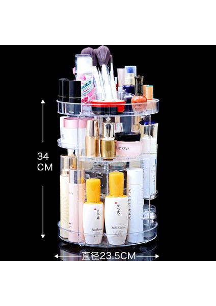 Pembe Tuvalet Masası Saklama Kutusu 360 Derece Rotasyon Cilt Bakım Ürünü Rafı 3 Stil Akrilik Makyaj Organizatör Kozmetik Ruj Kılıfı (Yurt Dışından) fiyatları