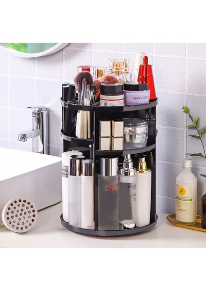 Pembe Tuvalet Masası Saklama Kutusu 360 Derece Rotasyon Cilt Bakım Ürünü Rafı 3 Stil Akrilik Makyaj Organizatör Kozmetik Ruj Kılıfı (Yurt Dışından) modelleri