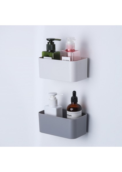 Gri S Duvara Monte Kozmetik Saklama Kutusu Banyo Depolama Rafı Duvar Rafı Banyo Depolama Rafı Duvara Monte Organizatör (Yurt Dışından) fırsatları