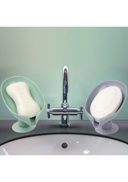 Gri 1 Adet Vantuz Sabunluk Banyo Duş Için Taşınabilir Yaprak Sabunluk Plastik Sünger Tepsi Mutfak Banyo Aksesuarları (Yurt Dışından) fırsatları