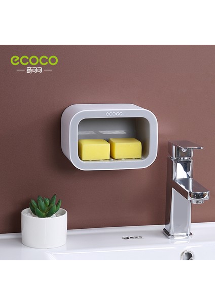 Tek Gri Ecoco Işık Lüks Sabun Kutusu Banyo Depolama Rafı Sabunluk Duvara Monte Raf Banyo Aksesuarları Seti (Yurt Dışından)