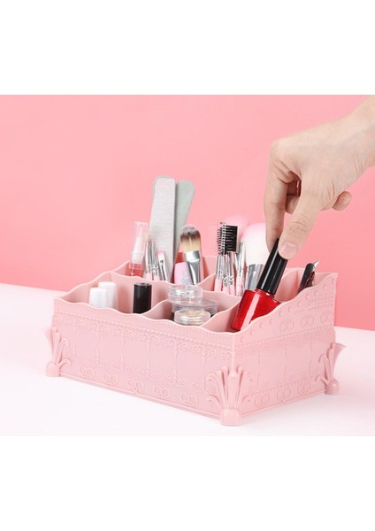 Haki Kozmetik Saklama Kutusu Yüksek Dayanıklılık Abs Çoklu Izgaralar Makyaj Fırça Konteyner Kalem Sepeti Masaüstü Çeşitli Eşyalar Saklama Kutusu (Yurt Dışından) indirimleri