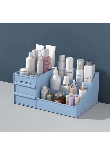 Beyaz Büyük Kapasiteli Kozmetik Makyaj Organizatör Çekmece Tipi Plastik Banyo Cilt Bakımı Saklama Kutusu Fırça Ruj Tutucu Raf (Yurt Dışından) indirimleri