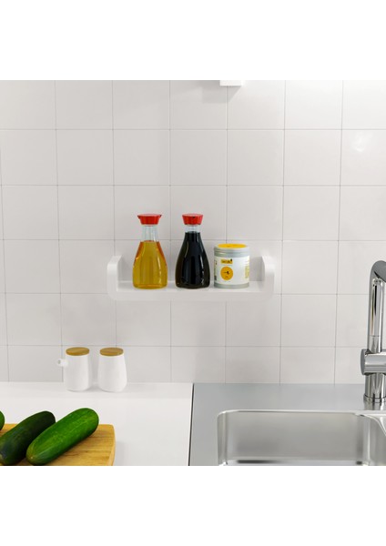S Banyo Beyaz Depolama Rafları Makyaj Organizatör Raf Organizatör Kendinden Yapışkanlı Duş Havlusu Tutucu Şampuan Duvara Monte Standı (Yurt Dışından)