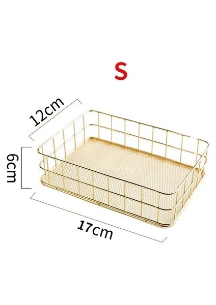 D Küçük Altın Iskandinav Altın Metal Demir Makyaj Kalemi Depolama Sepeti Ofis Masaüstü Çeşitli Eşyalar Makyaj Fırçaları Tutucu Masa Kozmetik Organizatör Raf (Yurt Dışından)