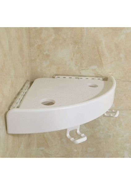 Beyaz Banyo Köşe Depolama Tutucu Raflar Yumruksuz Köşe Vantuz Duş Rafı Sıcak Banyo Aksesuarları (Yurt Dışından)