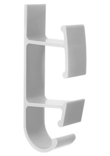 Beyaz Asılı Kanca Çift Katmanlı Güçlü Yapışkanlık Duvara Monte Hiçbir Delme Kapı Çift Çatal Ceket Askısı Organizatör Banyo Için (Yurt Dışından)