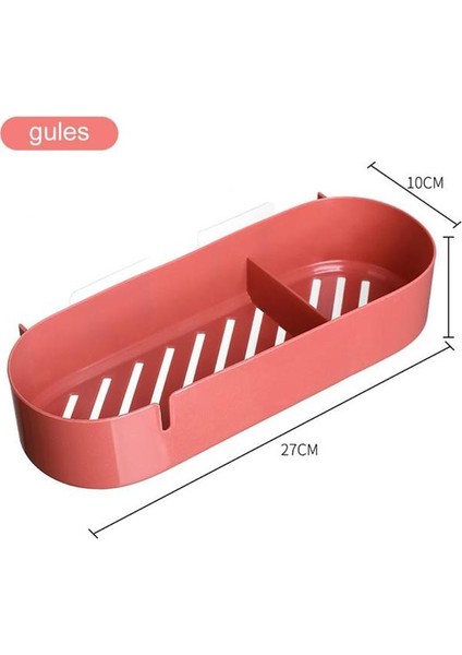 Kırmızı Duvara Monte Banyo Raf Organizatör Kozmetik Saklama Kutusu Banyo Depolama Rafı Drenaj Depolama Rafı Banyo Aksesuarları (Yurt Dışından)