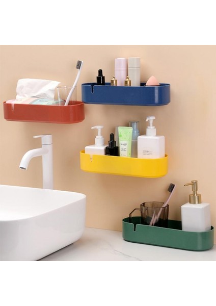 Kırmızı Duvara Monte Banyo Raf Organizatör Kozmetik Saklama Kutusu Banyo Depolama Rafı Drenaj Depolama Rafı Banyo Aksesuarları (Yurt Dışından) modelleri