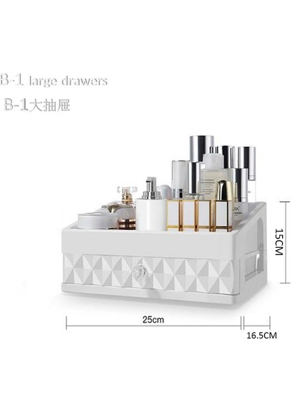 Bir Kozmetik Saklama Kutuları Su Geçirmez Makyaj Organizatör Takı Kadın Güzellik Cilt Bakımı Kozmetik Organizatörler Çekmece Ev Saklama Kutusu (Yurt Dışından)
