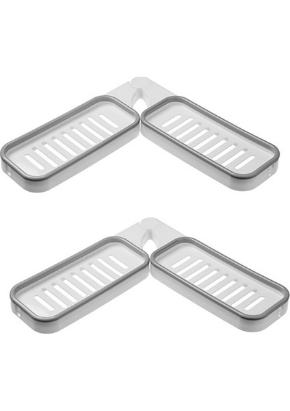Gray-2pcs Yorede Köşe Banyo Rafı Tezgah Tuvalet Rafı Banyo Organizatör Katlanabilir Depolama Rafı Yumruksuz Banyo Aksesuarları (Yurt Dışından)