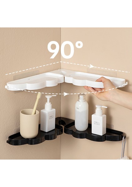 Gray-2pcs Yorede Köşe Banyo Rafı Tezgah Tuvalet Rafı Banyo Organizatör Katlanabilir Depolama Rafı Yumruksuz Banyo Aksesuarları (Yurt Dışından) fırsatları