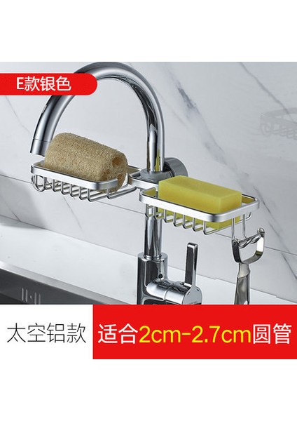 Gümüş 4 Banyo Musluk Depolama Rafı 360 ° Dönme Duş Sabunluk Hiçbir Matkap Banyo Organizasyonu Duş Rafları Banyo Aksesuarları (Yurt Dışından)