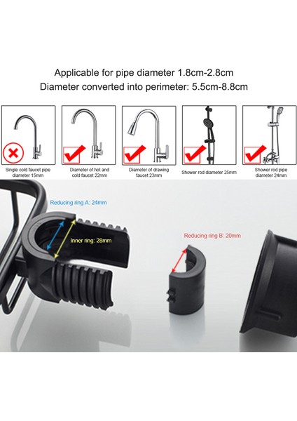 Gümüş 4 Banyo Musluk Depolama Rafı 360 ° Dönme Duş Sabunluk Hiçbir Matkap Banyo Organizasyonu Duş Rafları Banyo Aksesuarları (Yurt Dışından) fırsatları