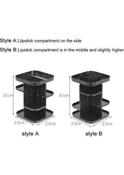 Altın Tip A 360 Derece Dönen Makyaj Organizatör Büyük Kapasiteli Kozmetik Saklama Kutusu Ayarlanabilir Takı Rafı (Yurt Dışından) fırsatları