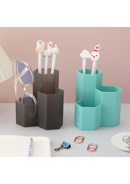 A6 3 Kafesler Kozmetik Makyaj Fırçası Saklama Kutusu Masa Organizatör Makyaj Araçları Kutusu 10*12 cm (Yurt Dışından) modelleri