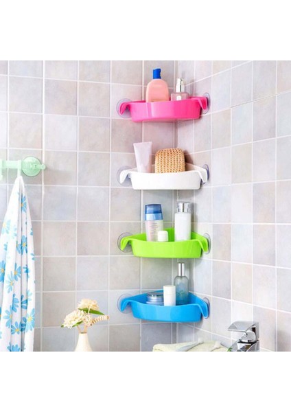 Yeşil Taşınabilir Pp Üçgen Vantuz Mutfak Banyo Aksesuarı Köşe Depolama Rafı Duş Rafı Banyo Depolama Emme (Yurt Dışından) fiyatları