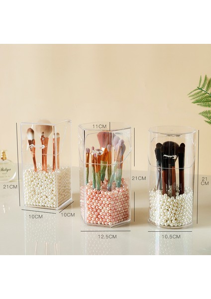 Yuvarlak Akrilik Makyaj Fırça Tutucu Makyaj Organizatör Kozmetik Tutucu Kalem Ruj Masası Konteyner Masa Şeffaf Makyaj Saklama Kutusu (Yurt Dışından) fırsatları