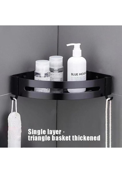 Siyah Üçgen 1 Adet Banyo Depolama Rafları Matkapsız Köşe Raf Duş Depolama Raf Tutucu Tuvalet Organizatör Banyo Aksesuarları Полка Для Ванной (Yurt Dışından)